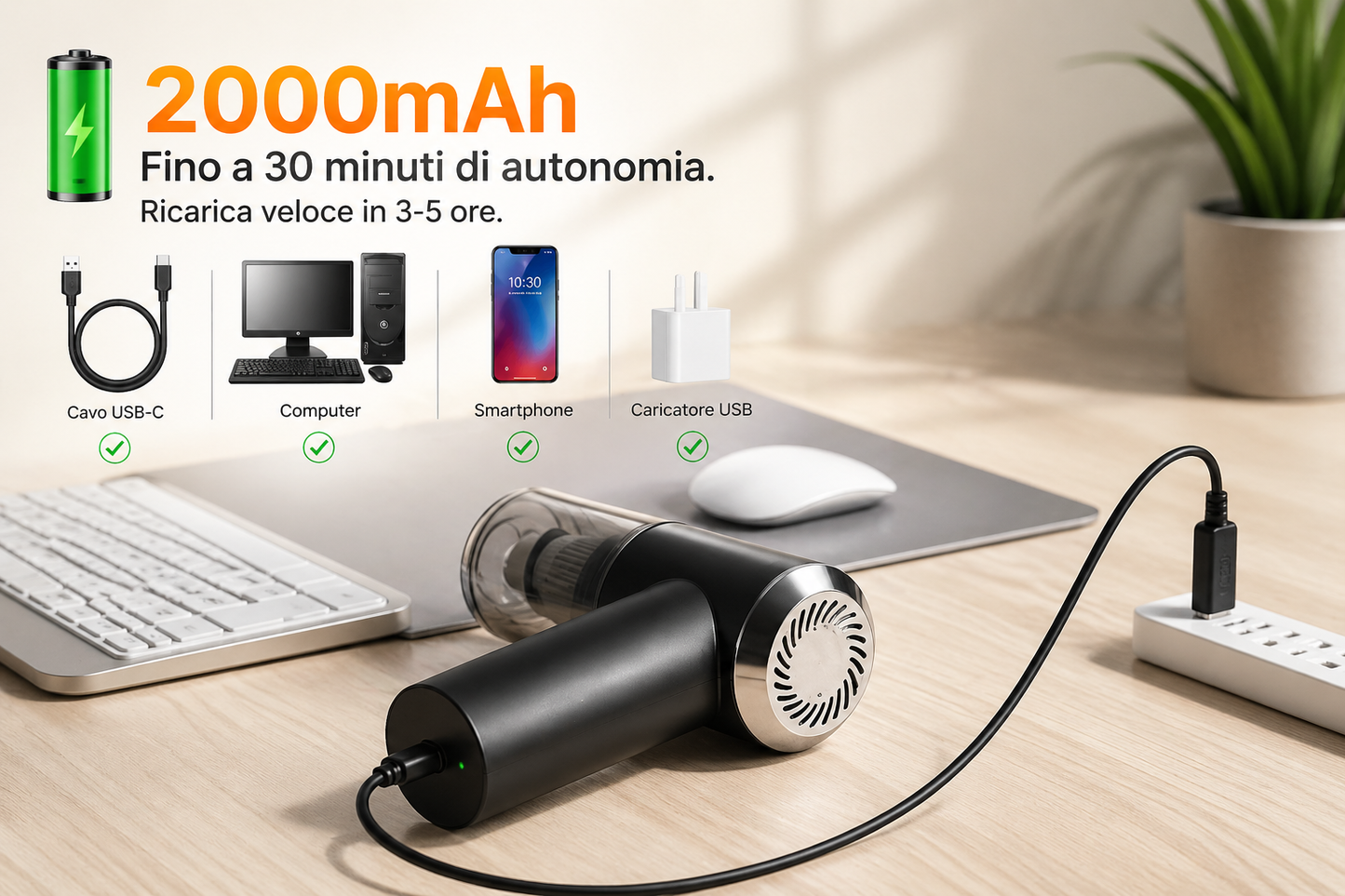 CleanDrive Mini™ – Aspirapolvere Auto Potente e Portatile