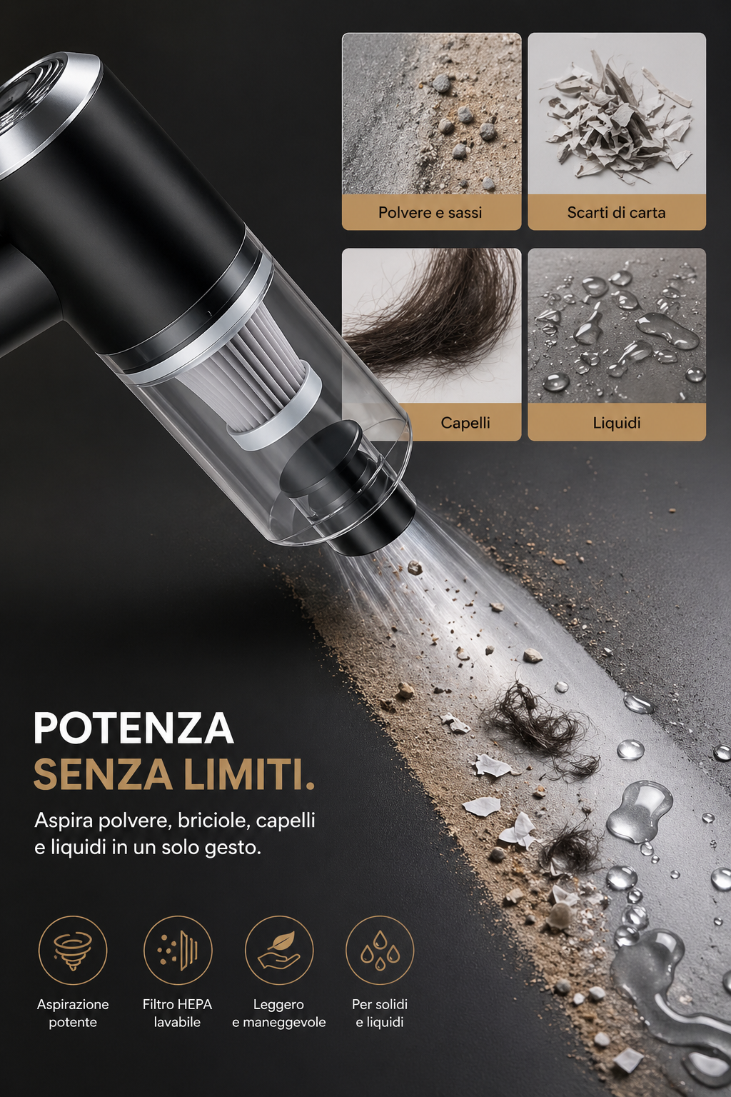 CleanDrive Mini™ – Aspirapolvere Auto Potente e Portatile